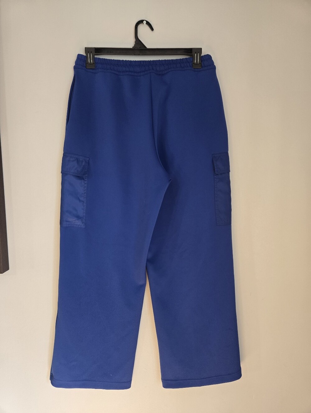 DKNY Women’s Blue Cargo Sweatpants Size Large Wide Leg Drawstring Lounge Pants